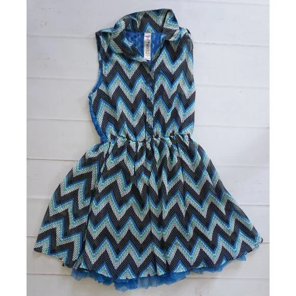 Knitworks Girls Chevron Dress - Size 14 - Picture 1 of 8